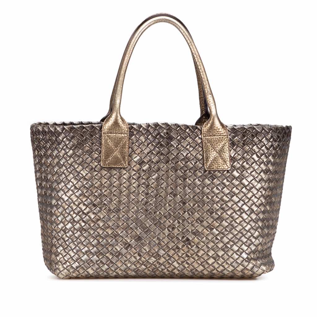 Bottega Veneta Medium Lambskin Intreccio Cabat Tote