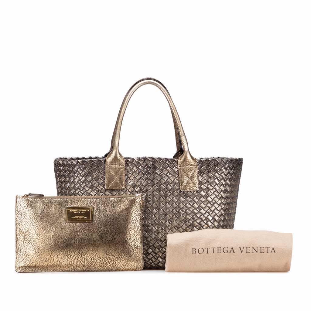 Bottega Veneta Medium Lambskin Intreccio Cabat Tote - Image 14