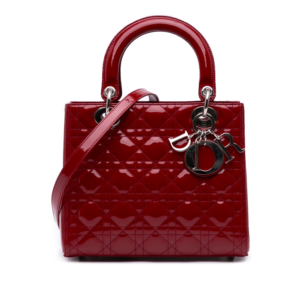 Dior Medium Patent Cannage Lady Dior