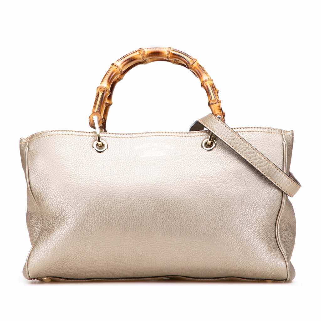 Gucci Medium Calfskin Bamboo Shopper Satchel