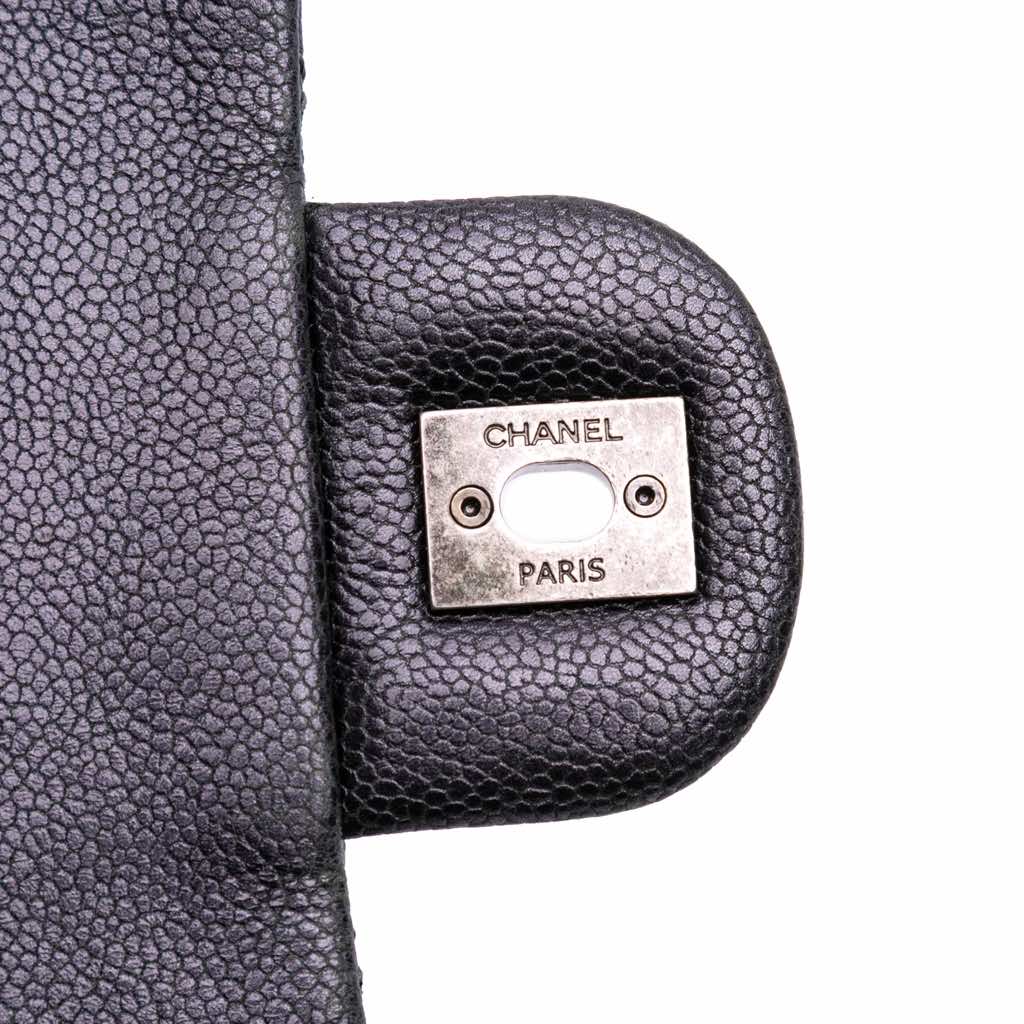 Chanel Jumbo Quilted Iridescent Caviar Easy Flap - 5
