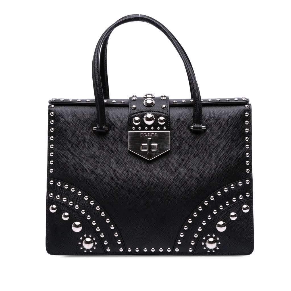 Prada Studded Saffiano Handbag