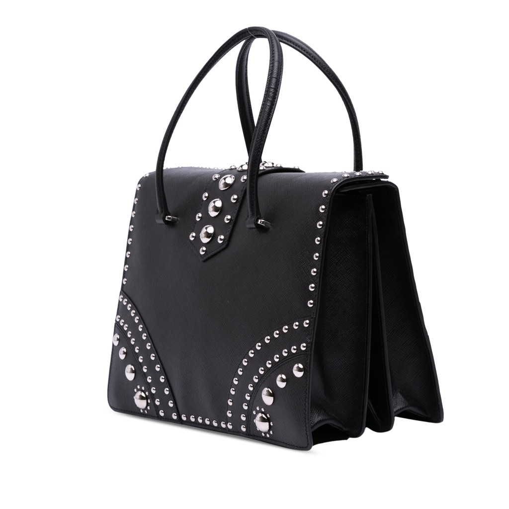 Prada Studded Saffiano Handbag - 2