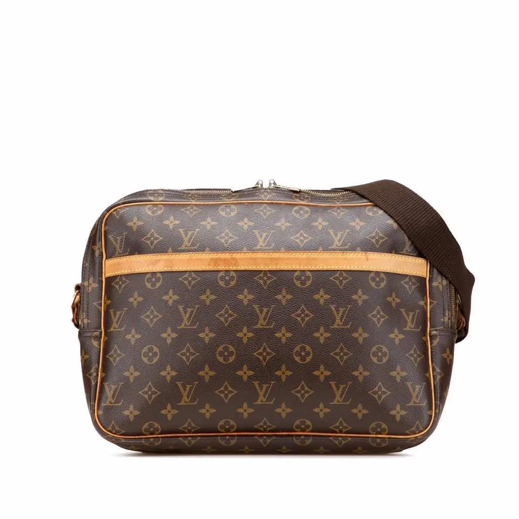 Louis Vuitton Monogram Reporter GM Brown Canvas Good - Front View