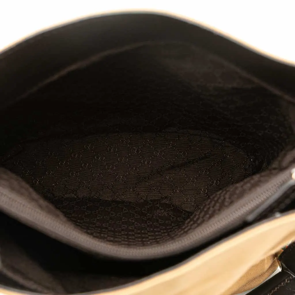 Gucci Canvas Web Shoulder Bag Brown Very good - Box View
