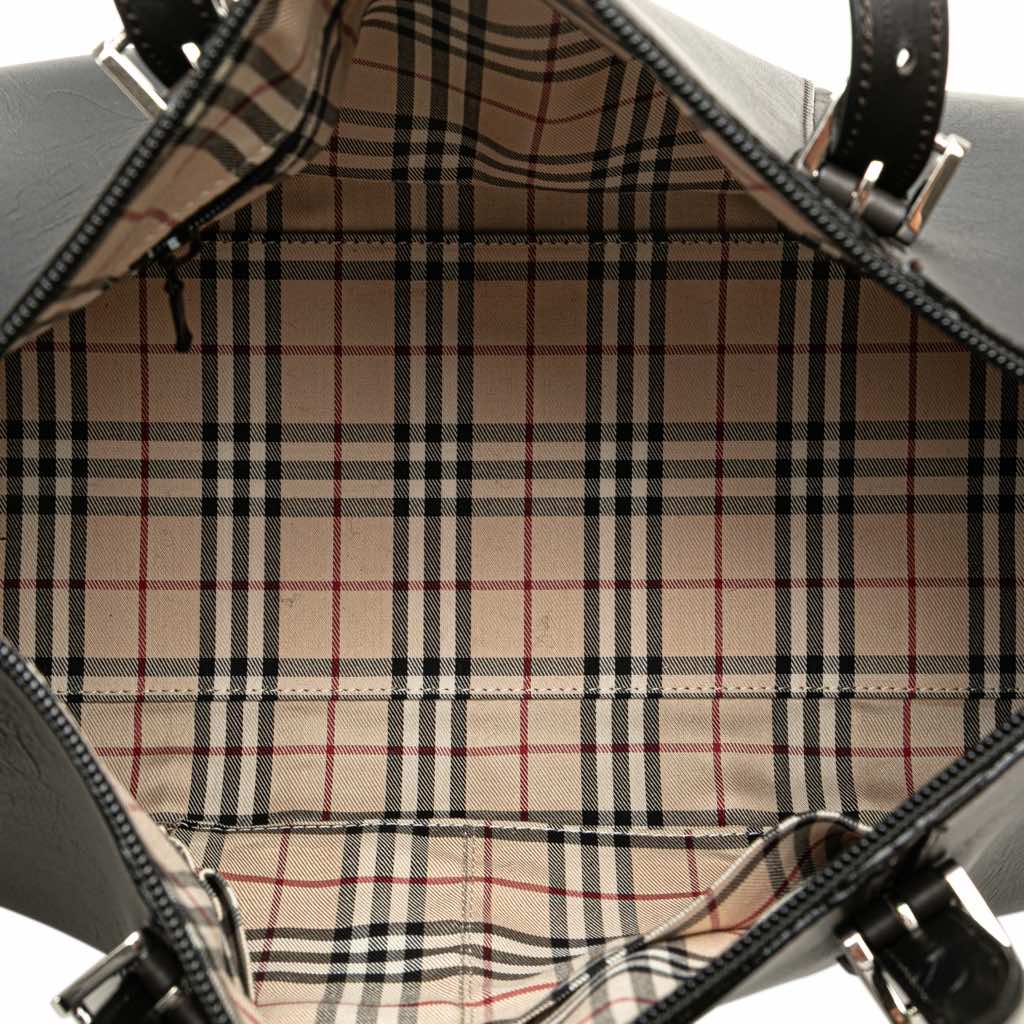 Burberry Leather Boston Bag - 4