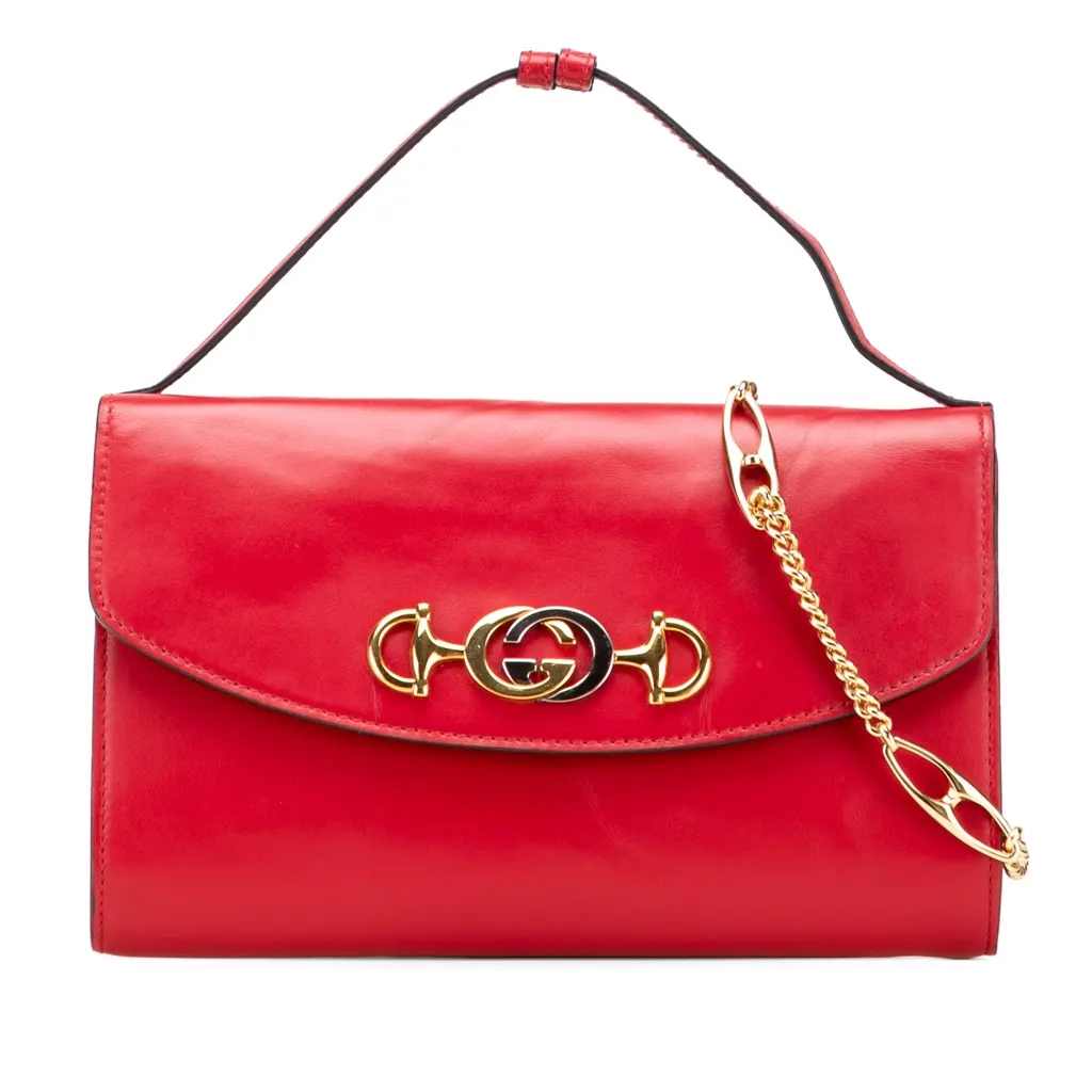 Gucci Small Leather Zumi Satchel Red Leather Very good - Front View