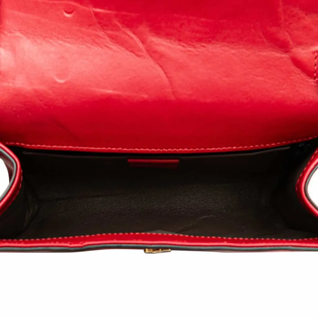 Gucci Small Leather Zumi Satchel Red Leather Very good - Model View