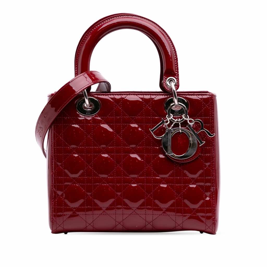 Dior Medium Patent Cannage Lady Dior