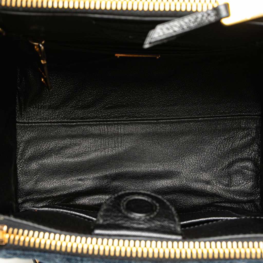 Miu Miu Small Matelasse Denim Biker Satchel - 4