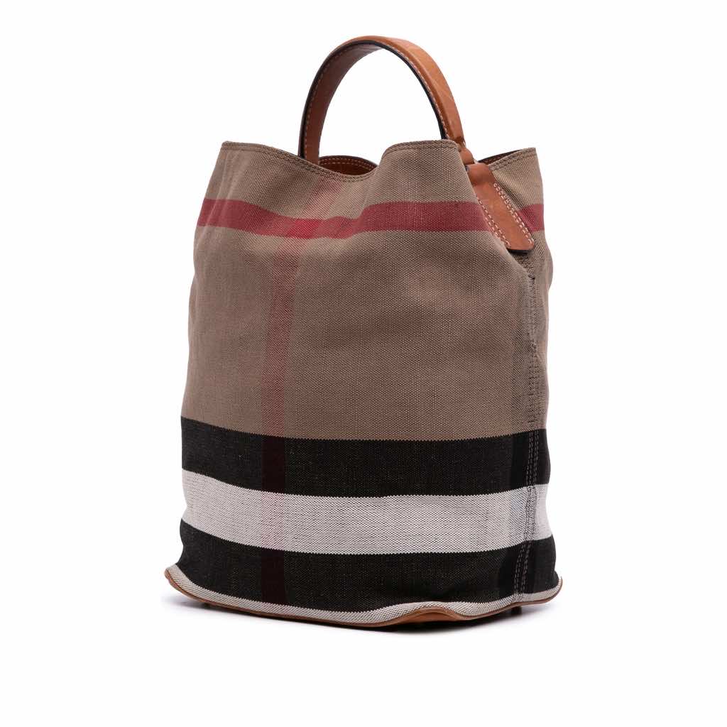 Burberry Medium Mega Check Canvas Ashby Bucket Bag - 2
