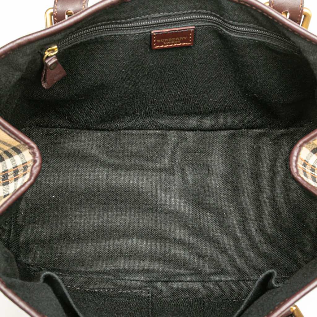 Burberry Haymarket Check Coated Canvas Handbag - 4