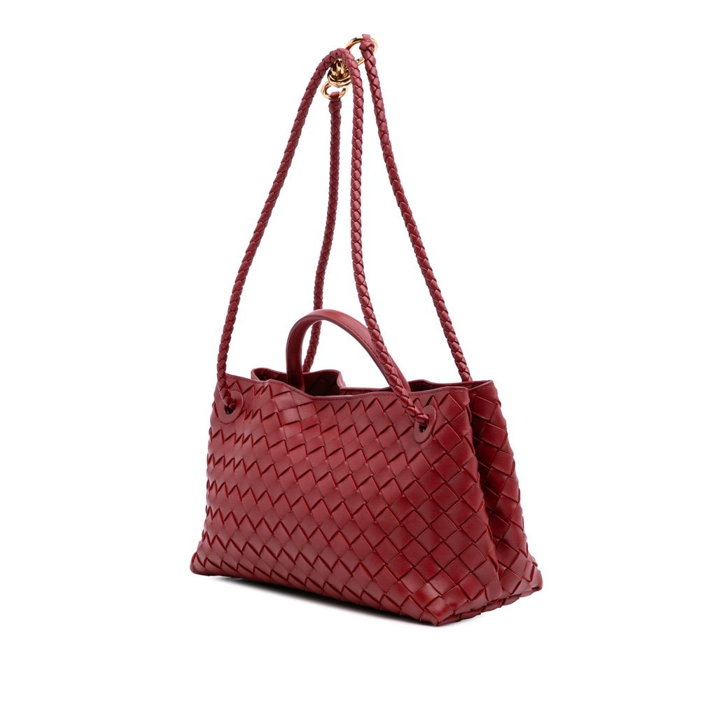 Bottega Veneta Lambskin Intrecciato East West Andiamo Top Handle Bag - 2