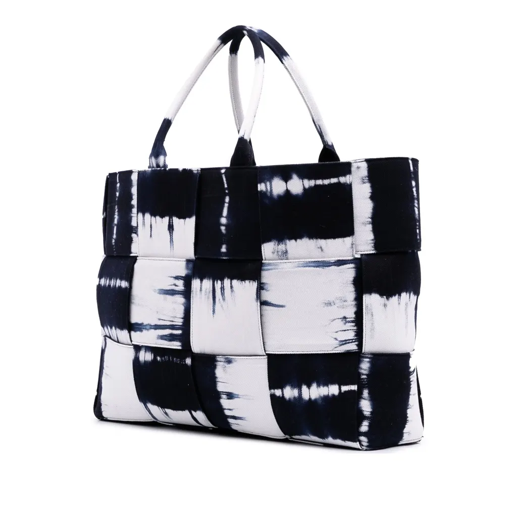 Bottega Veneta Large Denim Intrecciato Tie Dye Arco Tote Blue Good - Back View