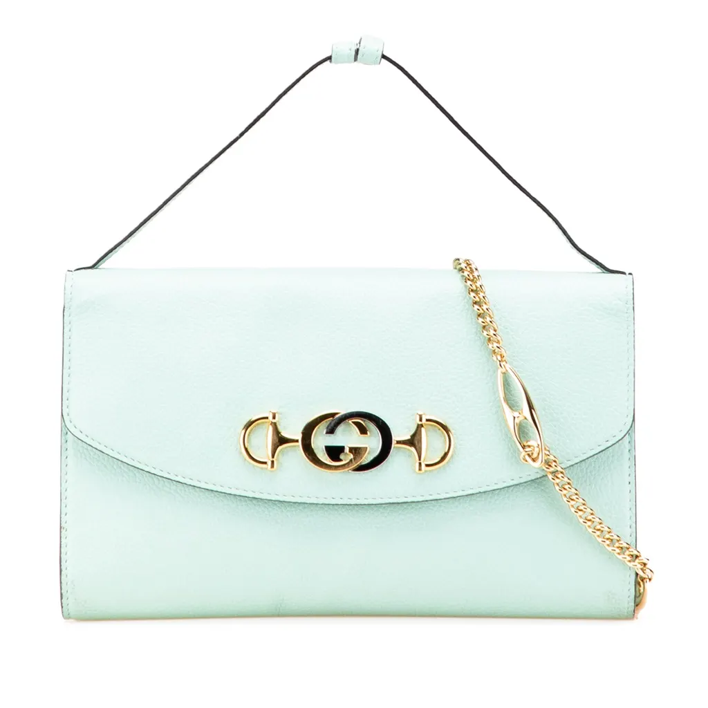 Gucci Small Leather Zumi Satchel Green Leather Good - Front View