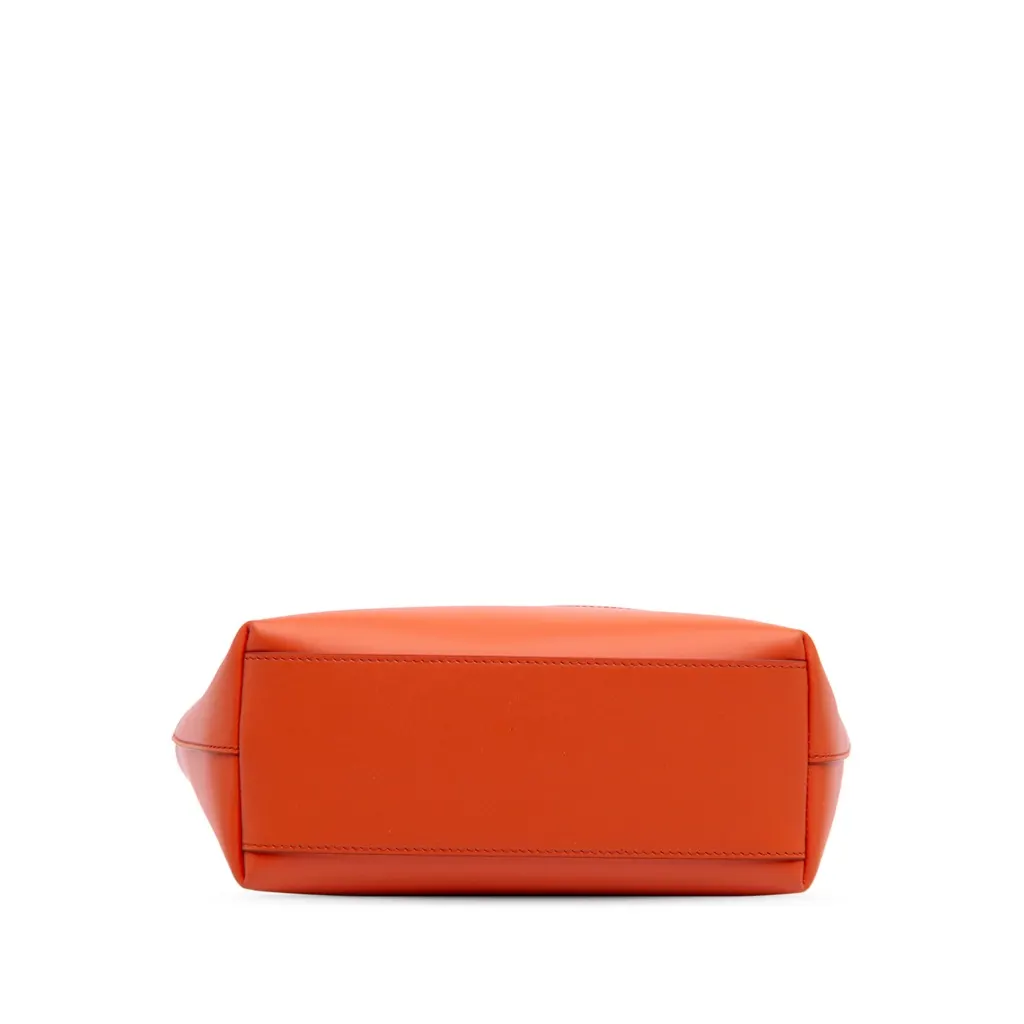 Dolce & Gabbana Small Calfskin DG Logo Shopper Tote Orange Leather Good - Inside View