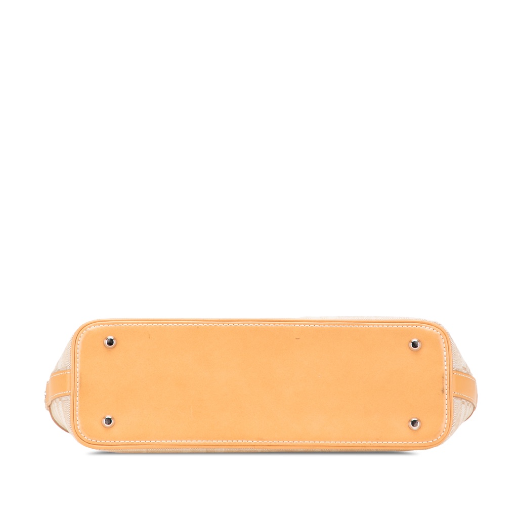 Burberry Leather Trimmed Canvas Handbag - Image 6