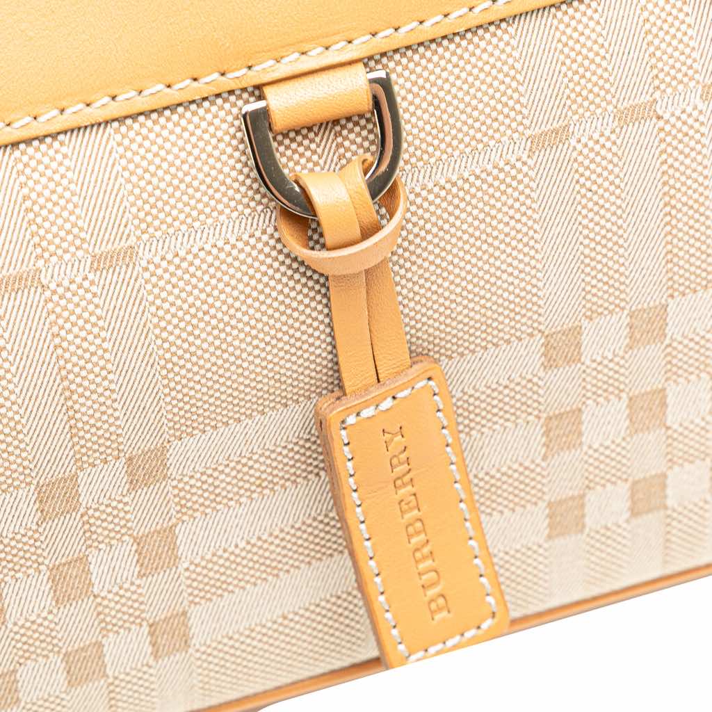 Burberry Leather Trimmed Canvas Handbag - Image 10