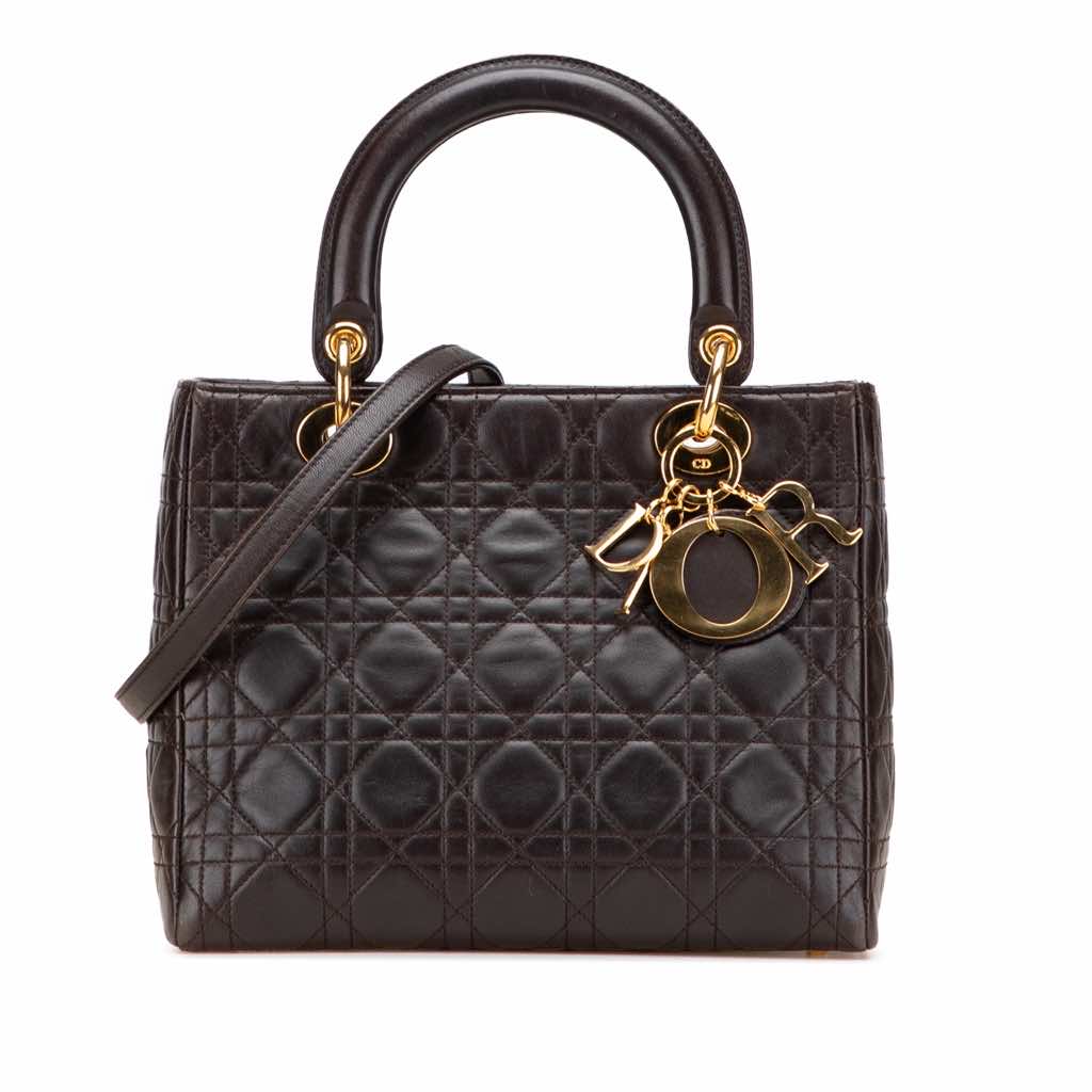 Dior Medium Lambskin Cannage Lady Dior