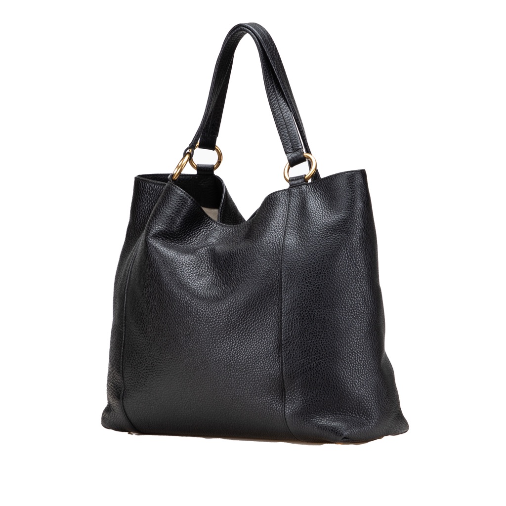 Gucci Medium Pebbled Calfskin Twill Tote - 2