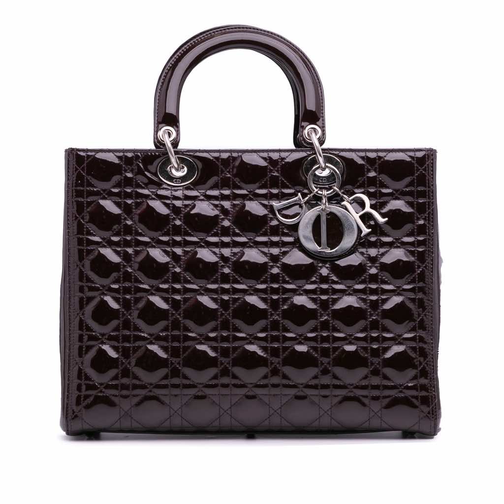 Dior Large Patent Cannage Lady Dior