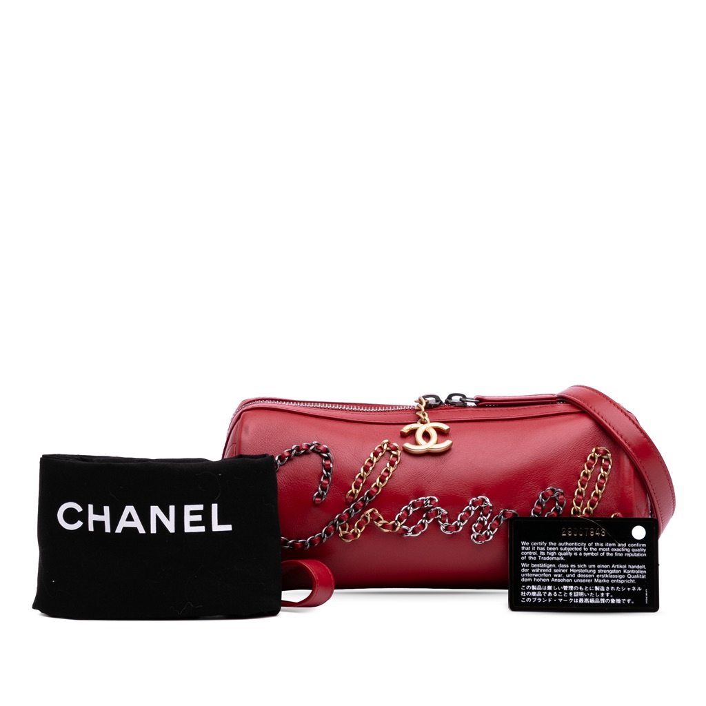 Chanel Calfskin Signature Chain 20s Bowling Bag - Image 14
