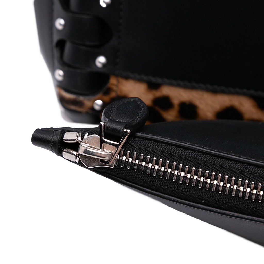 Alaïa Pony Hair and Leather Leopard Printed Le Hinge Tote - Image 10