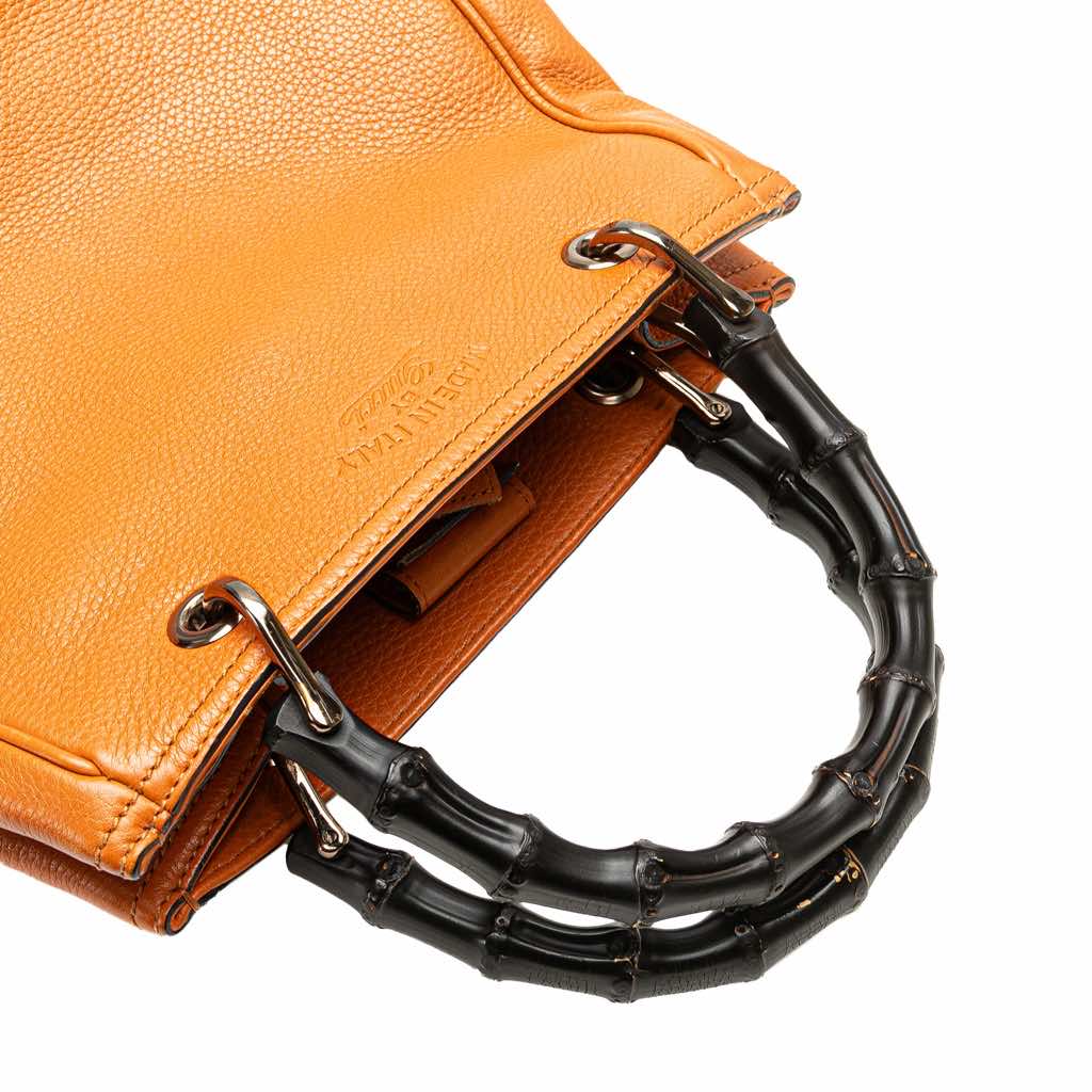 Gucci Small Calfskin Bamboo Shopper Satchel - Image 13