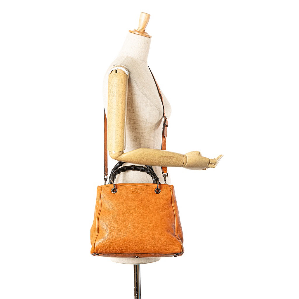 Gucci Small Calfskin Bamboo Shopper Satchel - Image 14