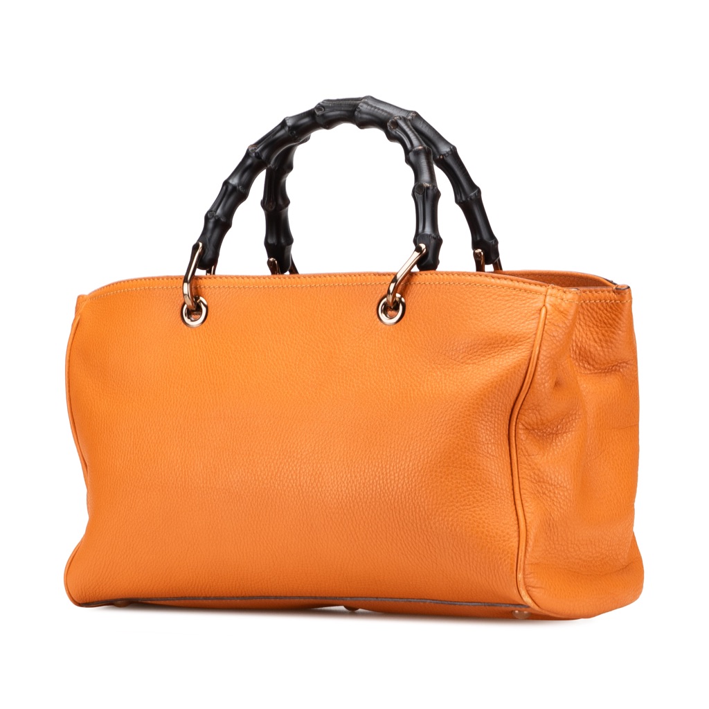 Gucci Medium Calfskin Bamboo Shopper Satchel - Back view