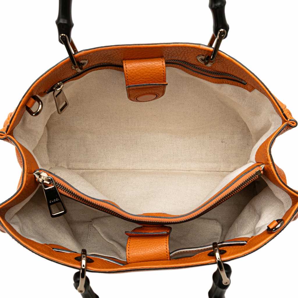 Gucci Medium Calfskin Bamboo Shopper Satchel - Side view