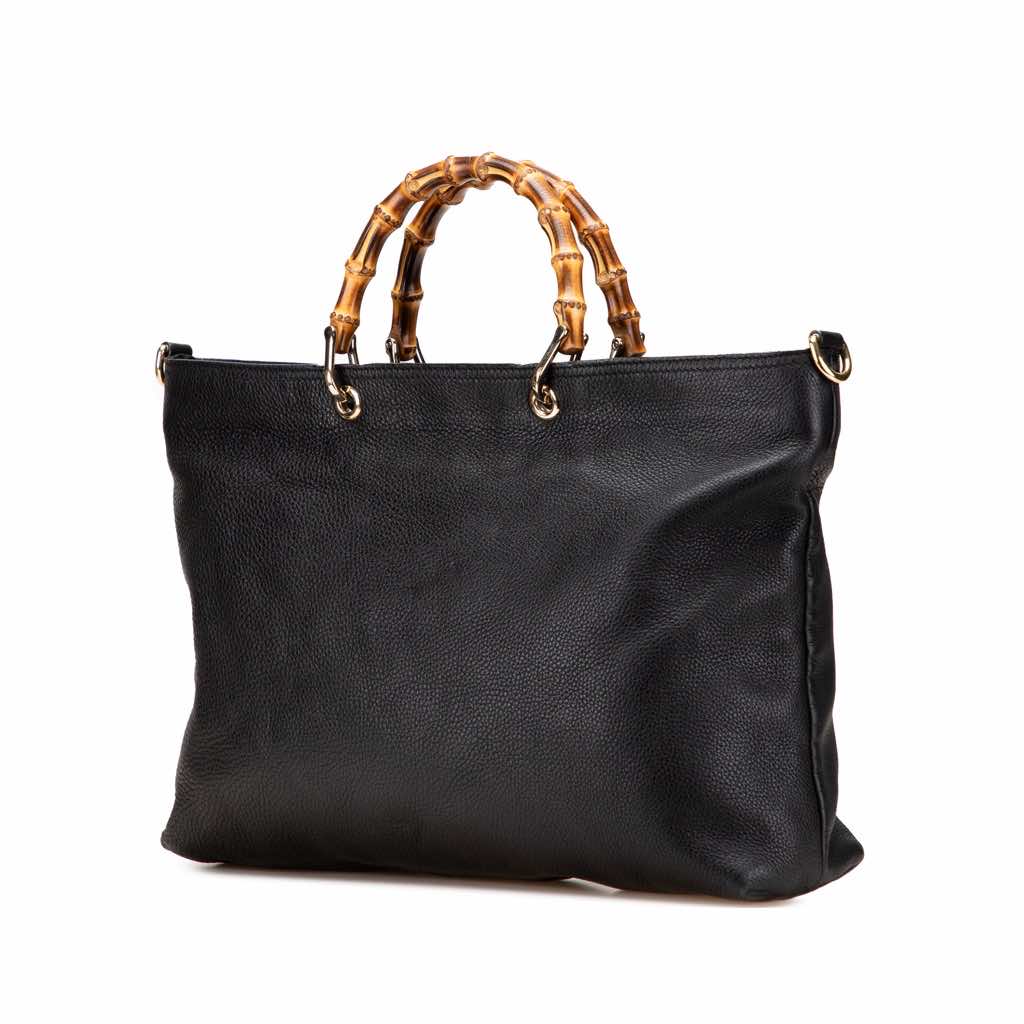 Gucci Large Calfskin Bamboo Shopper Satchel - 2