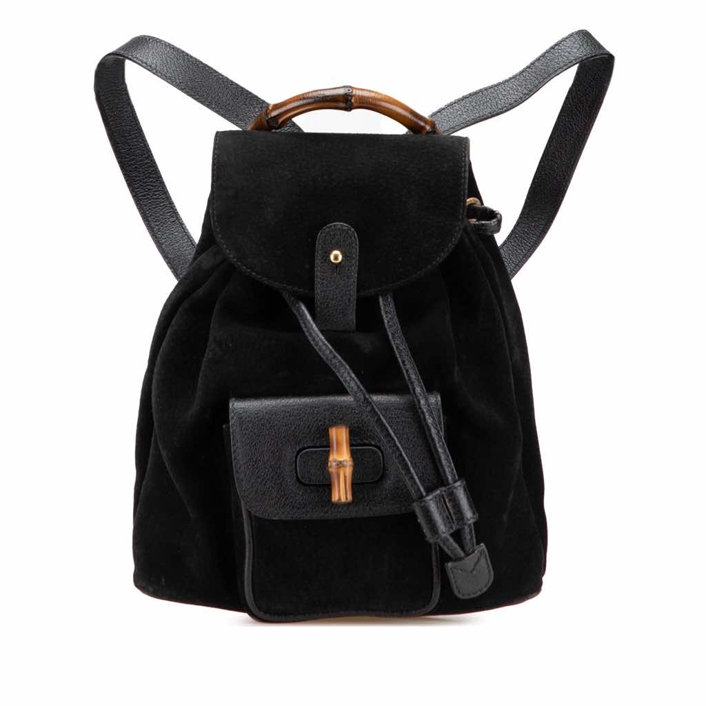 Gucci Suede Bamboo Backpack