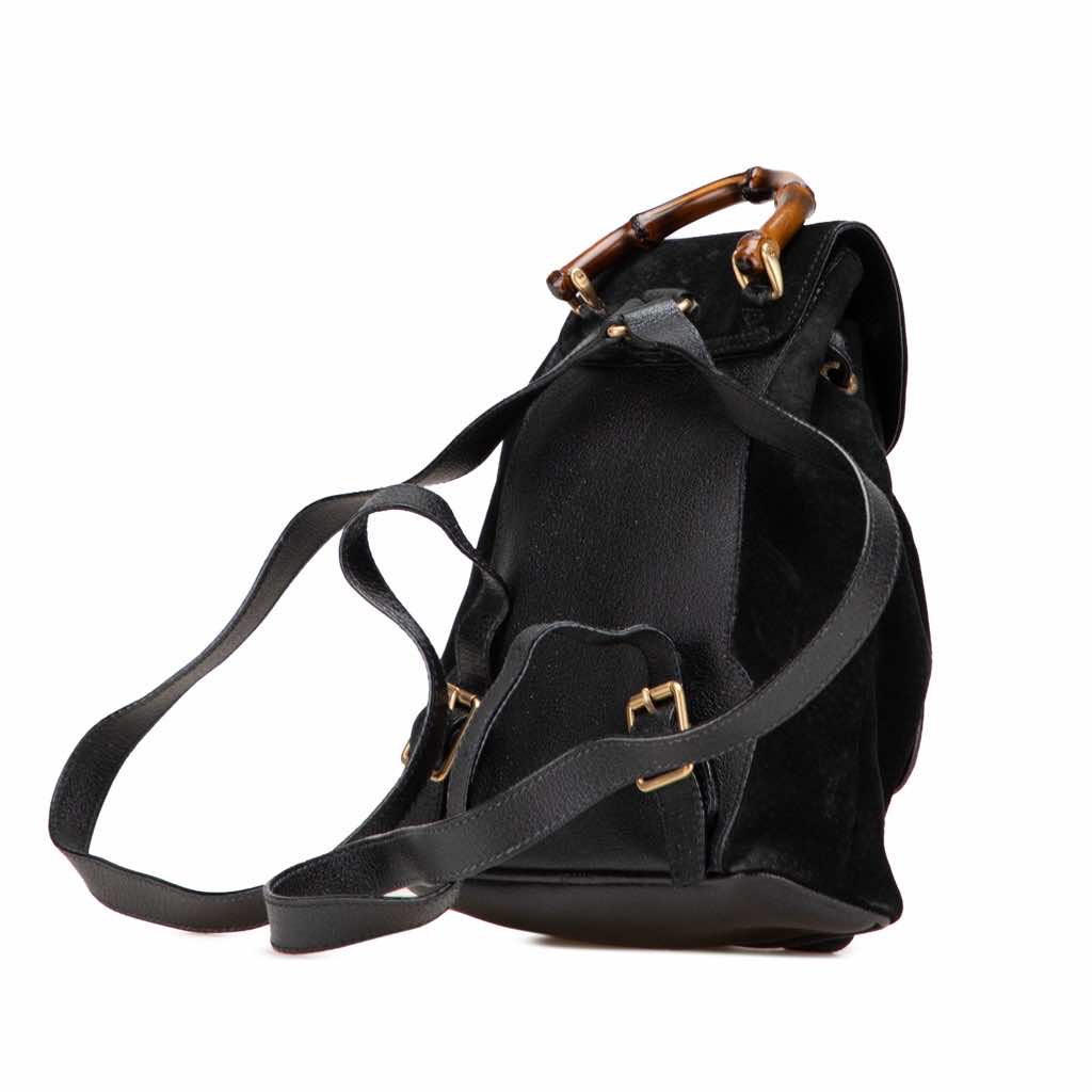 Gucci Suede Bamboo Backpack - Back view