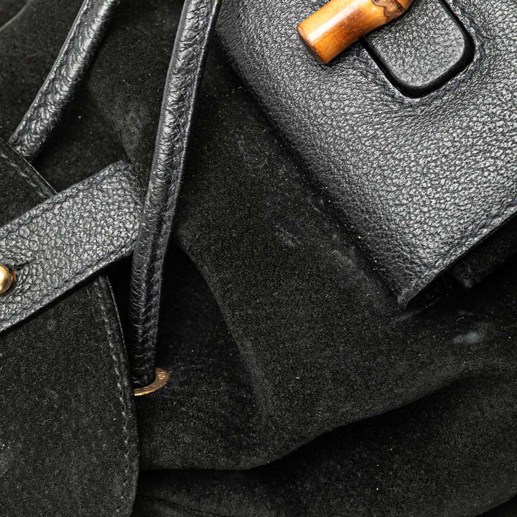 Gucci Suede Bamboo Backpack - Image 14