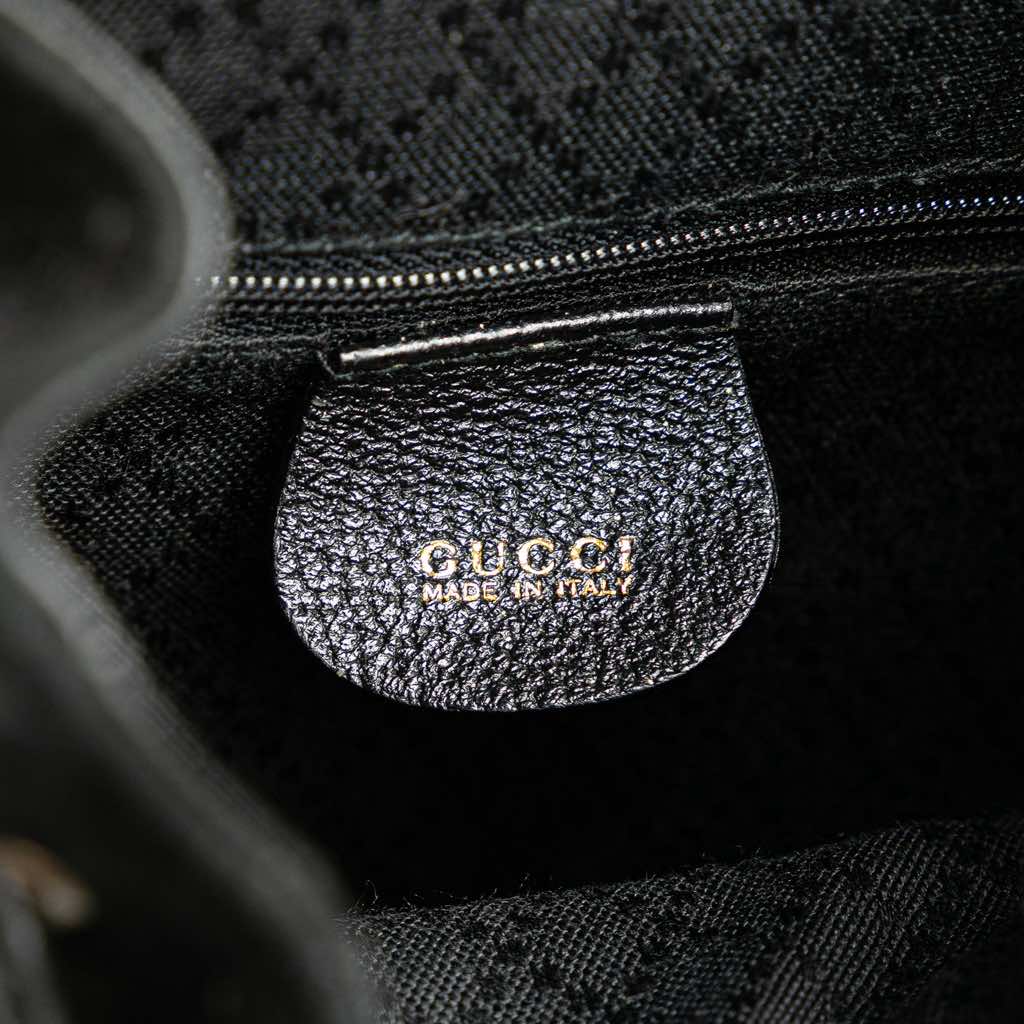 Gucci Suede Bamboo Backpack - Side view