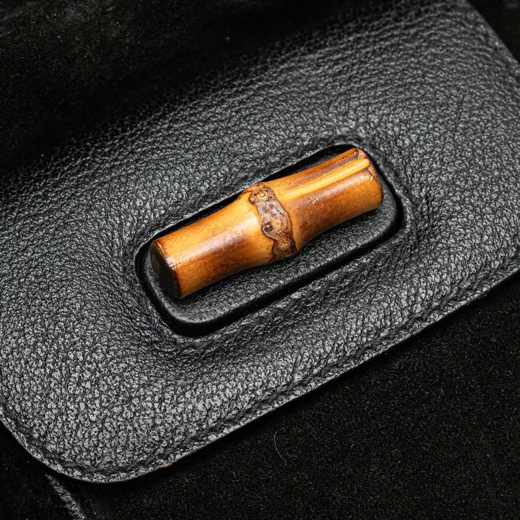 Gucci Suede Bamboo Backpack - Image 10