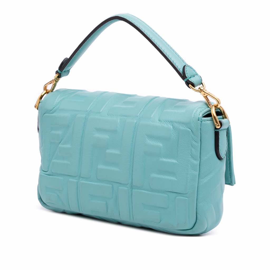 Fendi Mini Zucca Embossed Leather Baguette Satchel - 2