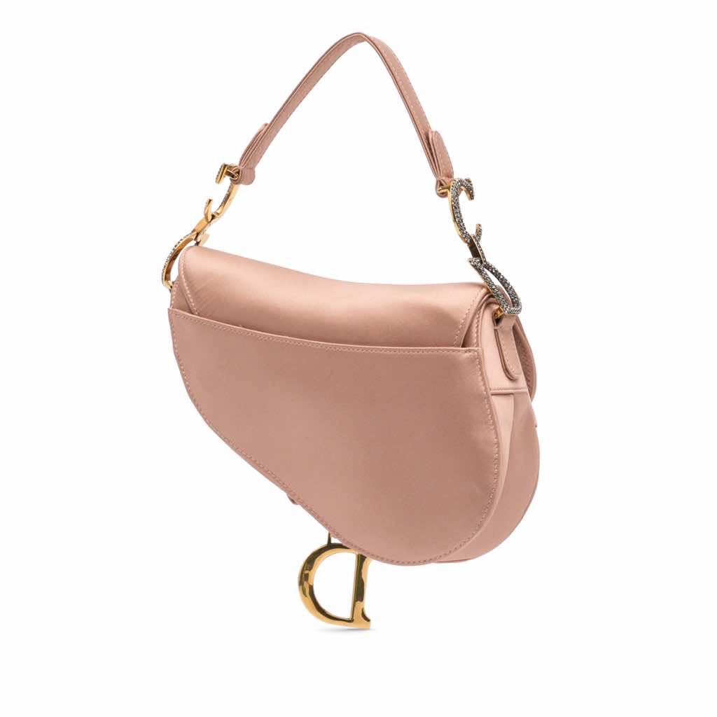 Dior Mini Satin Crystal Embellished Saddle Bag - 2