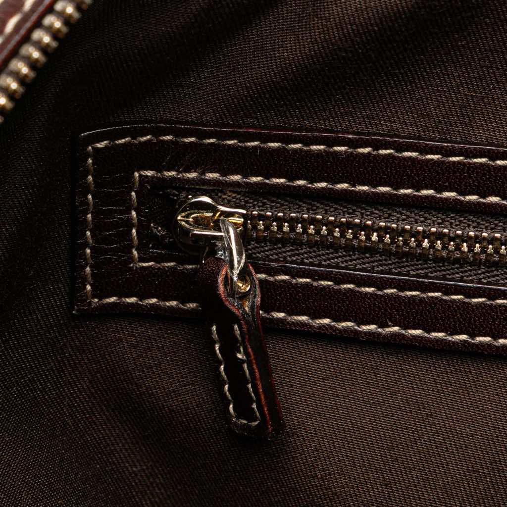 Gucci Printed Canvas Bamboo Horsebit Handbag - Detail 1