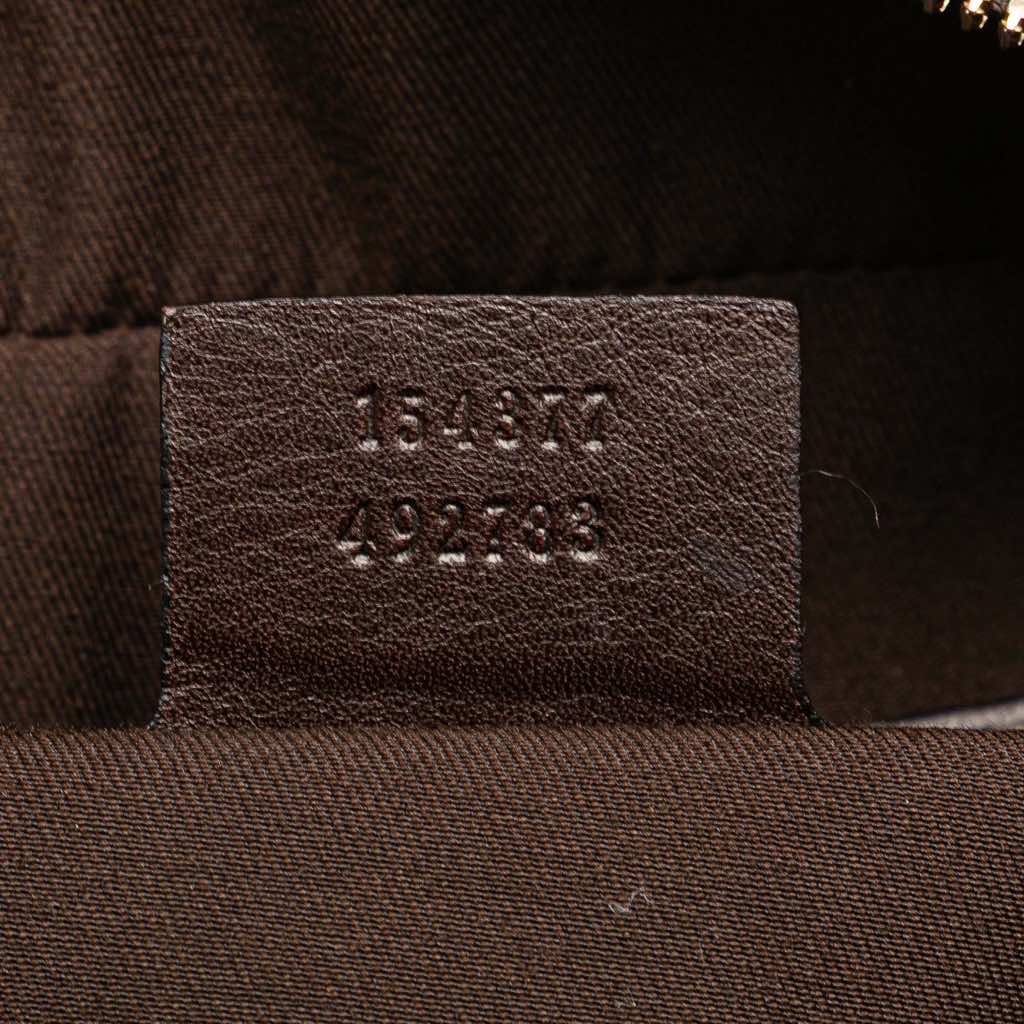 Gucci Printed Canvas Bamboo Horsebit Handbag - Detail 2