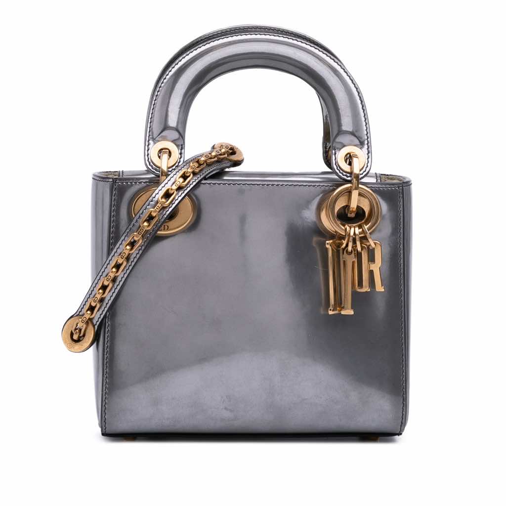 Dior Mini Metallic Glazed Calfskin Lady Dior