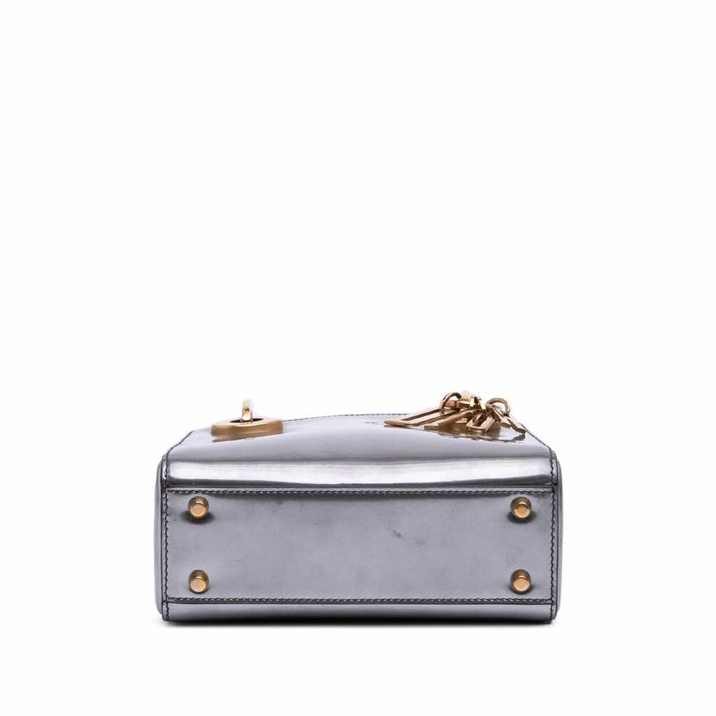 Dior Mini Metallic Glazed Calfskin Lady Dior - Image 6