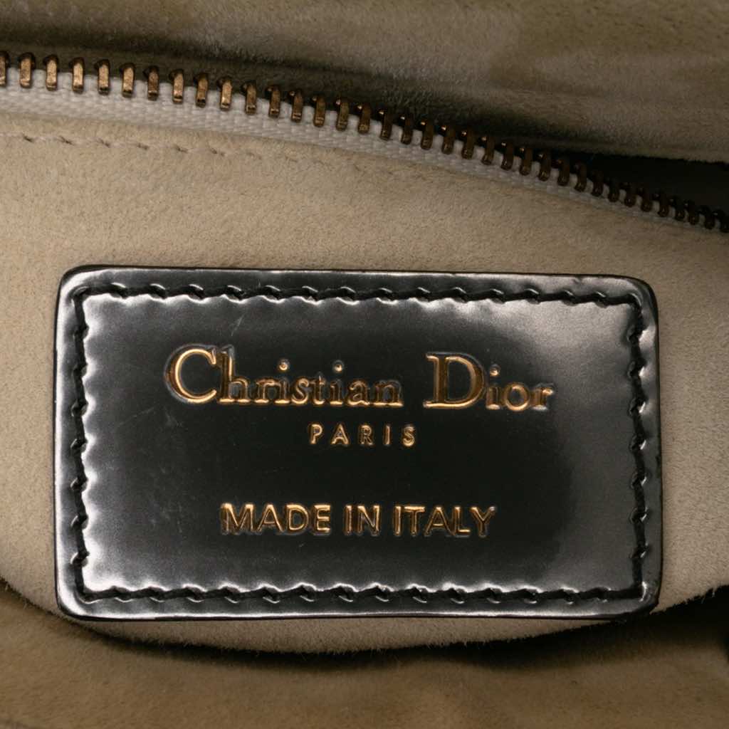 Dior Mini Metallic Glazed Calfskin Lady Dior - Side view
