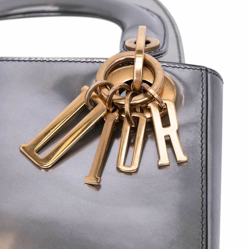 Dior Mini Metallic Glazed Calfskin Lady Dior - Detail 2