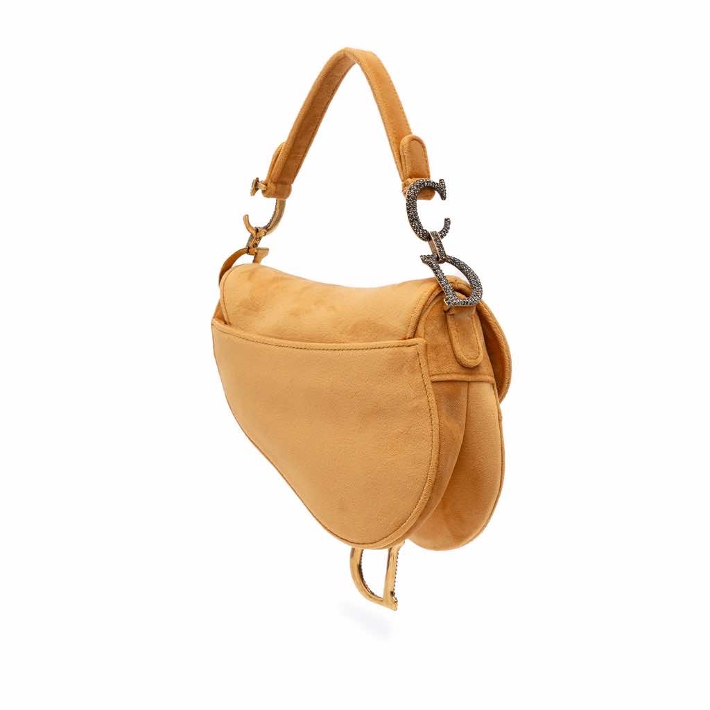 Dior Mini Velvet Crystal Embellished Saddle Bag - 2