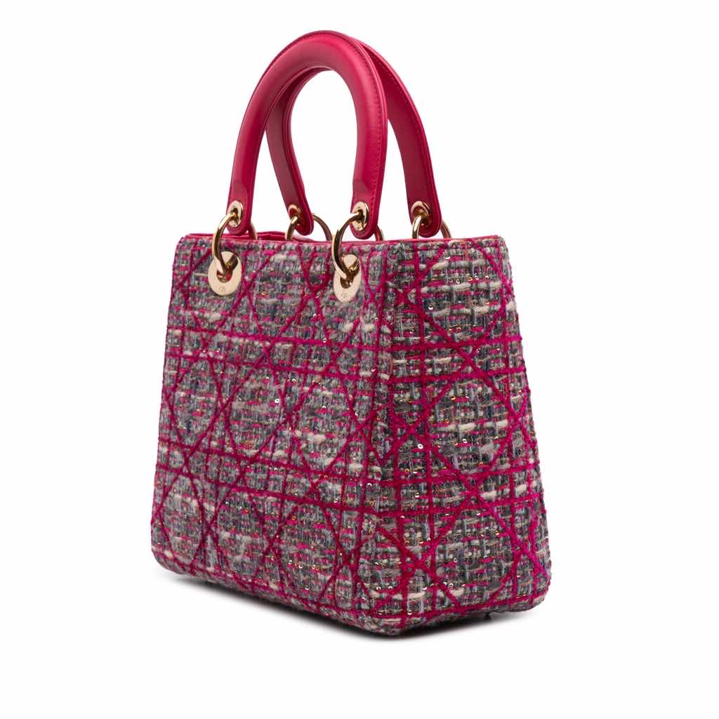 Dior Medium Tweed Macrocannage Lady Dior - Back view