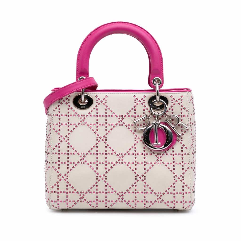 Dior Medium Lambskin Cannage Stitched Lady Dior