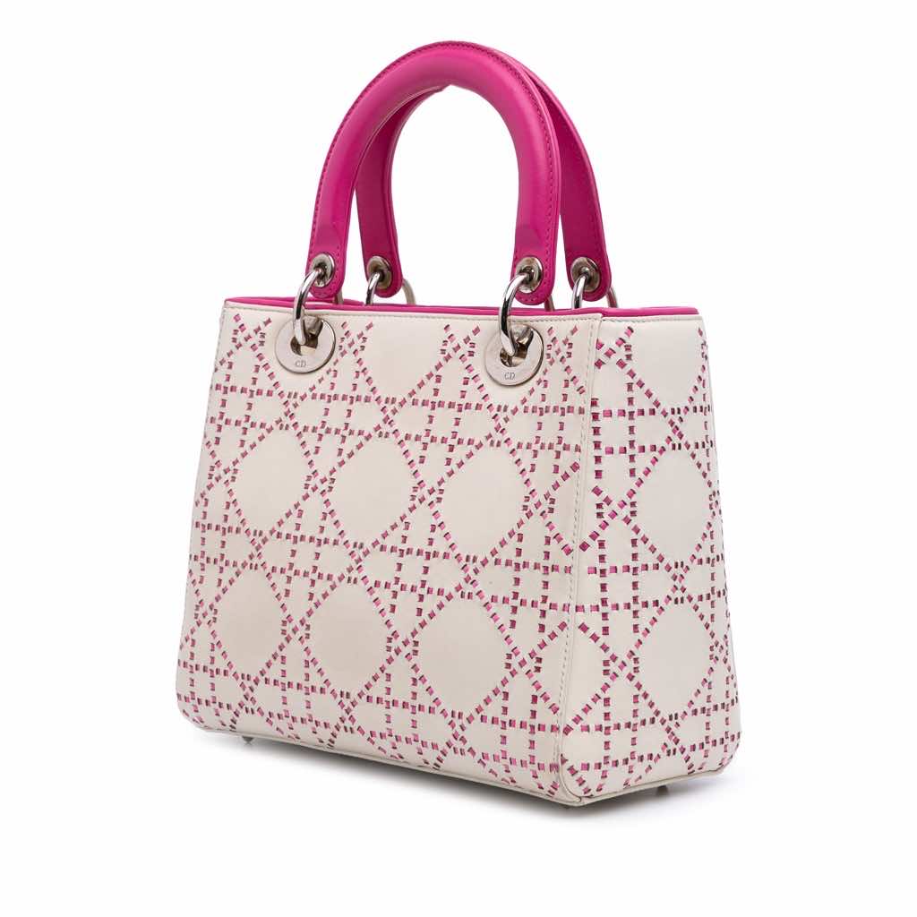 Dior Medium Lambskin Cannage Stitched Lady Dior - 2