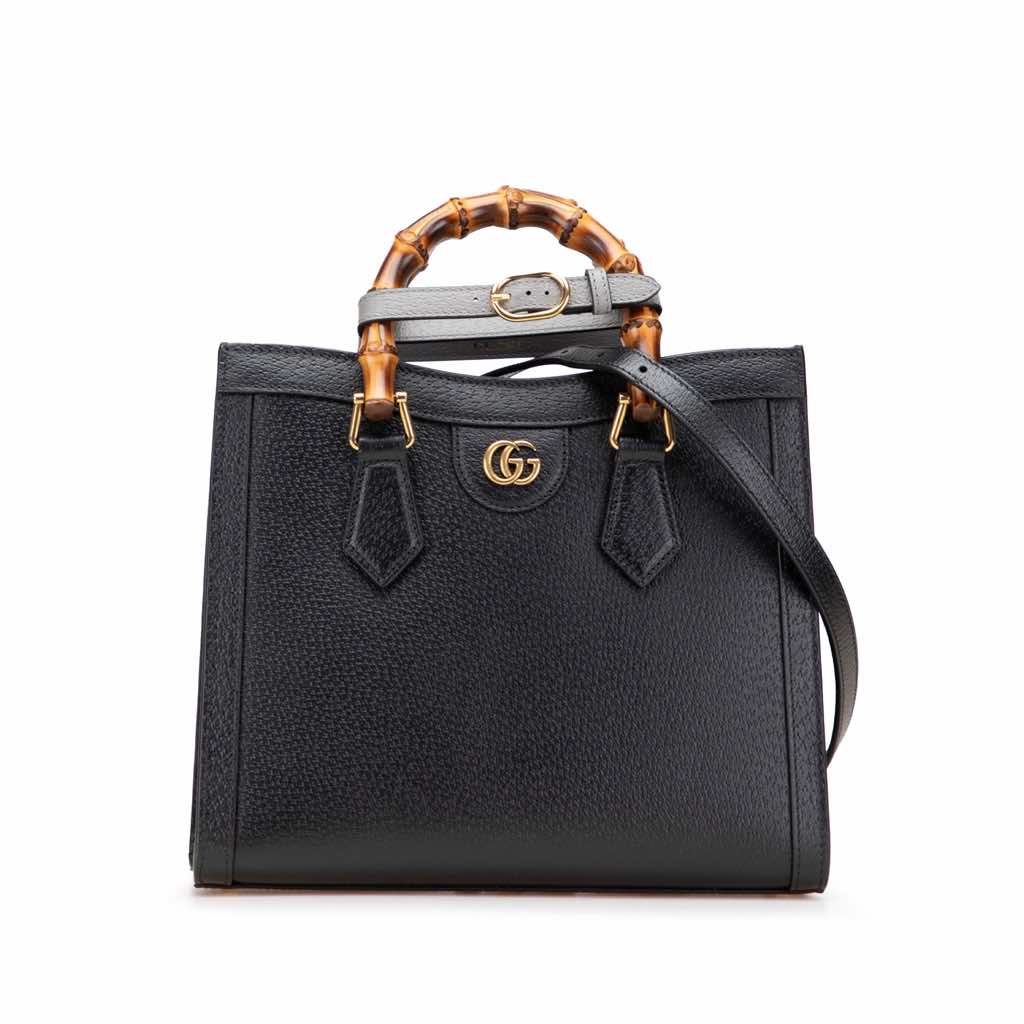 Gucci Small Leather Bamboo Diana Satchel